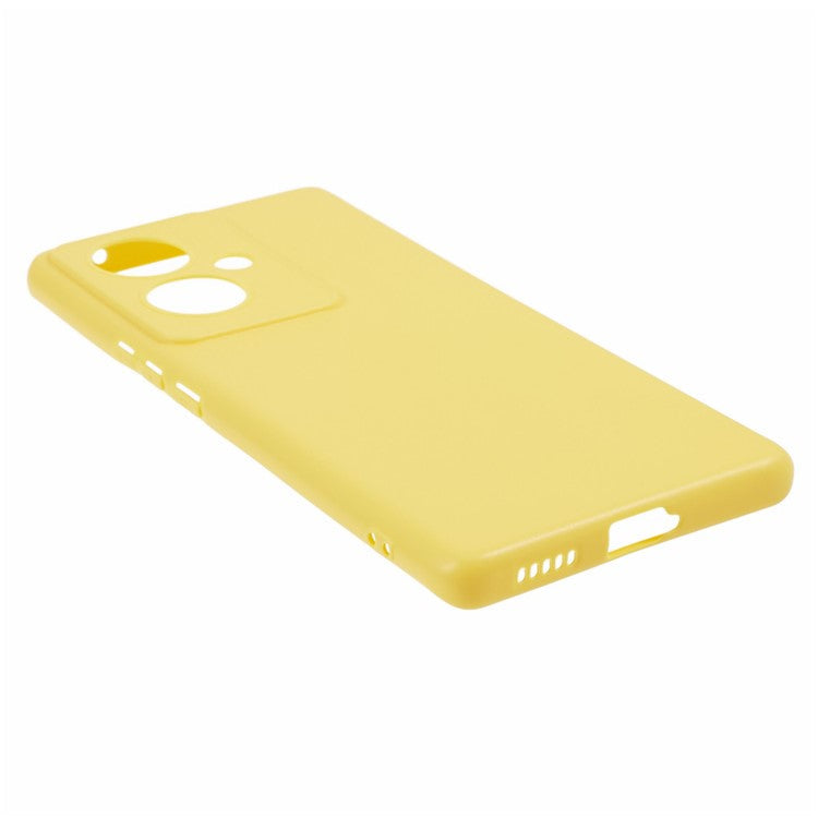 Glossy Phone Case for vivo Y78+ 5G , Candy Color Precise Cutout TPU Back Cover - Yellow