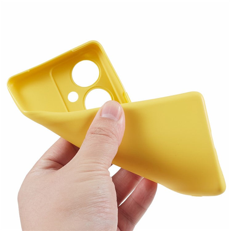 Glossy Phone Case for vivo Y78+ 5G , Candy Color Precise Cutout TPU Back Cover - Yellow