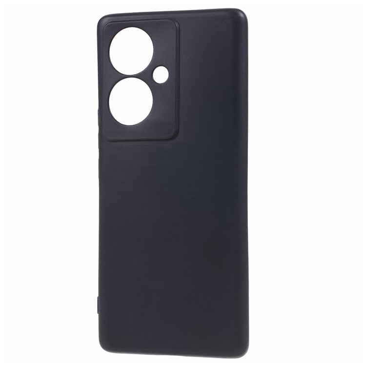 Glossy Phone Case for vivo Y78+ 5G , Candy Color Precise Cutout TPU Back Cover - Black