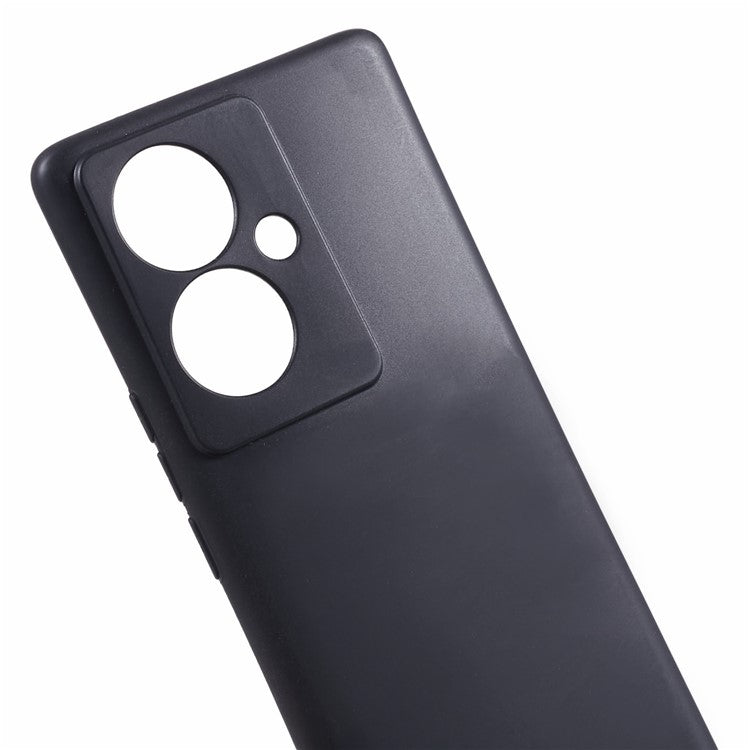 Glossy Phone Case for vivo Y78+ 5G , Candy Color Precise Cutout TPU Back Cover - Black