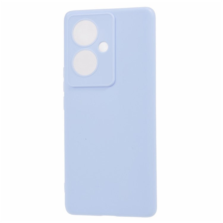 Glossy Phone Case for vivo Y78+ 5G , Candy Color Precise Cutout TPU Back Cover - Light Purple