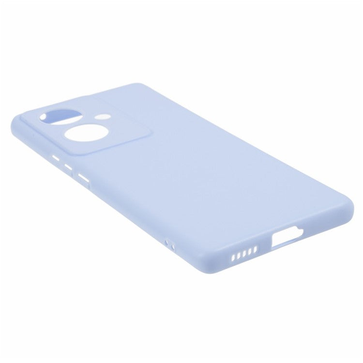 Glossy Phone Case for vivo Y78+ 5G , Candy Color Precise Cutout TPU Back Cover - Light Purple