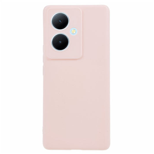 Glossy Phone Case for vivo Y78+ 5G , Candy Color Precise Cutout TPU Back Cover - Light Pink
