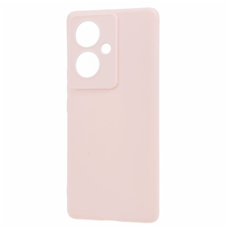 Glossy Phone Case for vivo Y78+ 5G , Candy Color Precise Cutout TPU Back Cover - Light Pink