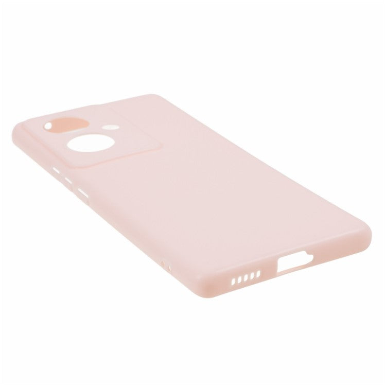 Glossy Phone Case for vivo Y78+ 5G , Candy Color Precise Cutout TPU Back Cover - Light Pink
