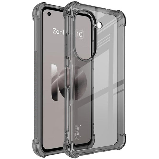 IMAK For Asus Zenfone 10 5G Phone Case Four Corner Anti-drop Clear TPU Back Cover - Transparent Black