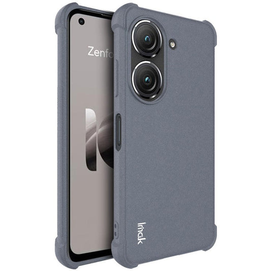 IMAK For Asus Zenfone 10 5G Matte Phone Protective Case Soft TPU Shockproof Back Cover - Grey