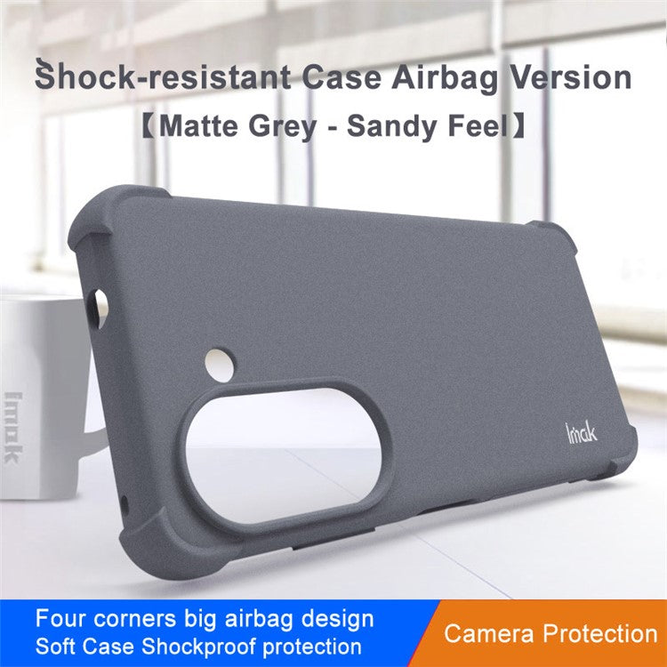 IMAK For Asus Zenfone 10 5G Matte Phone Protective Case Soft TPU Shockproof Back Cover - Grey