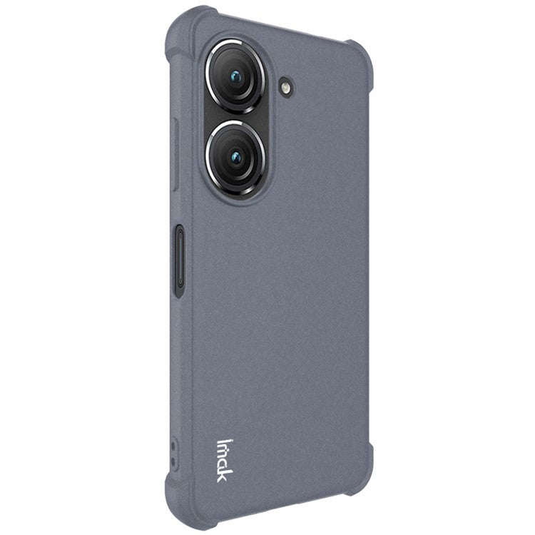 IMAK For Asus Zenfone 10 5G Matte Phone Protective Case Soft TPU Shockproof Back Cover - Grey