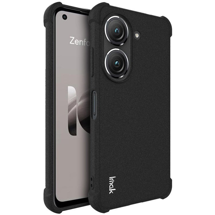 IMAK For Asus Zenfone 10 5G Matte Phone Protective Case Soft TPU Shockproof Back Cover - Black