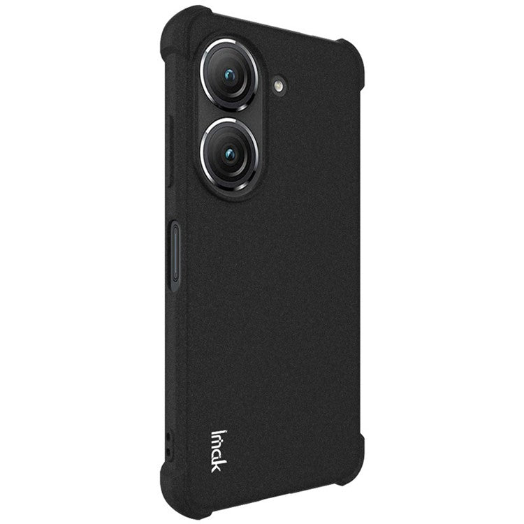 IMAK For Asus Zenfone 10 5G Matte Phone Protective Case Soft TPU Shockproof Back Cover - Black