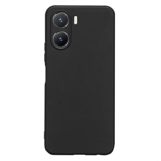 Glossy Phone Case for vivo Y35 5G , Scratch Resistant TPU Back Protective Cover - Black