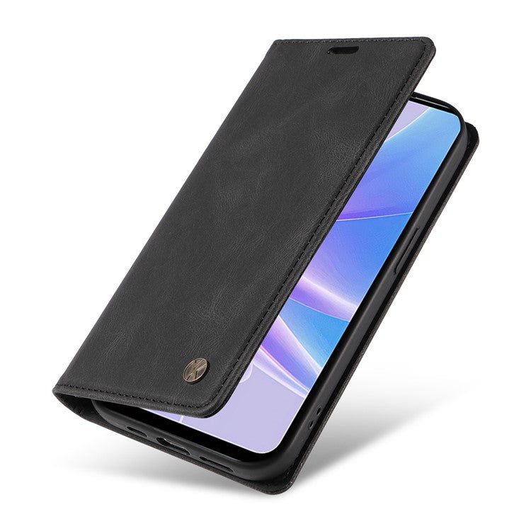 YIKATU YK-004 For Oppo A58 5G / A78 5G Skin-touch Leather Cover Flip Wallet Stand Phone Case - Black