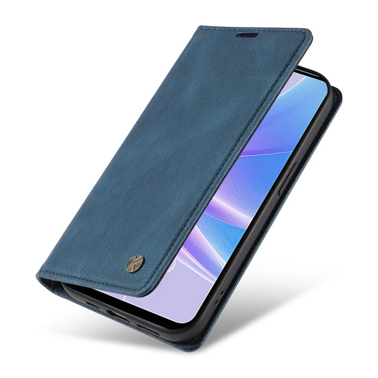 YIKATU YK-004 For Oppo A58 5G / A78 5G Skin-touch Leather Cover Flip Wallet Stand Phone Case - Blue