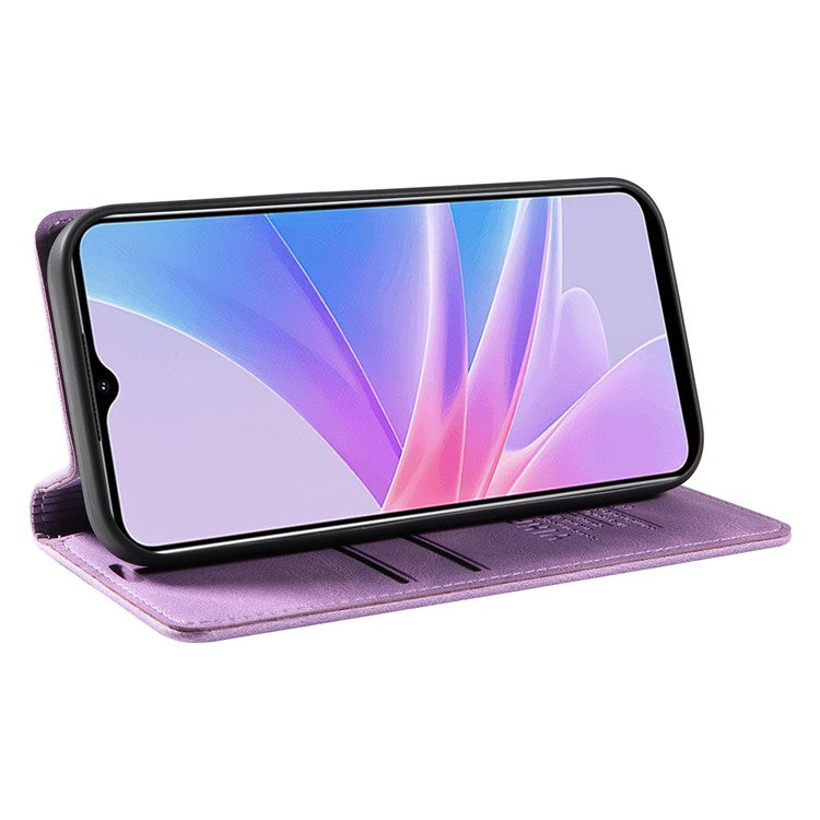 YIKATU YK-004 For Oppo A58 5G / A78 5G Skin-touch Leather Cover Flip Wallet Stand Phone Case - Purple