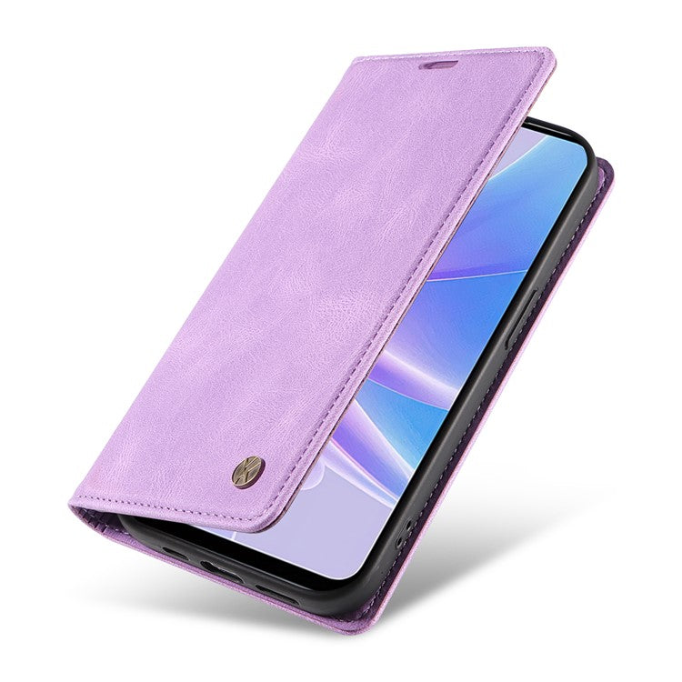 YIKATU YK-004 For Oppo A58 5G / A78 5G Skin-touch Leather Cover Flip Wallet Stand Phone Case - Purple
