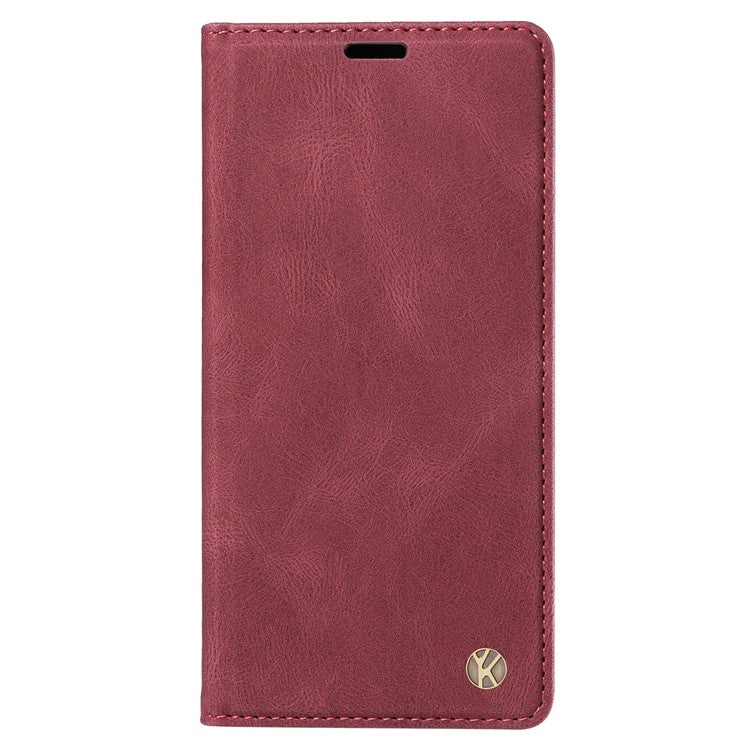 YIKATU YK-004 For Oppo A58 5G / A78 5G Skin-touch Leather Cover Flip Wallet Stand Phone Case - Wine Red