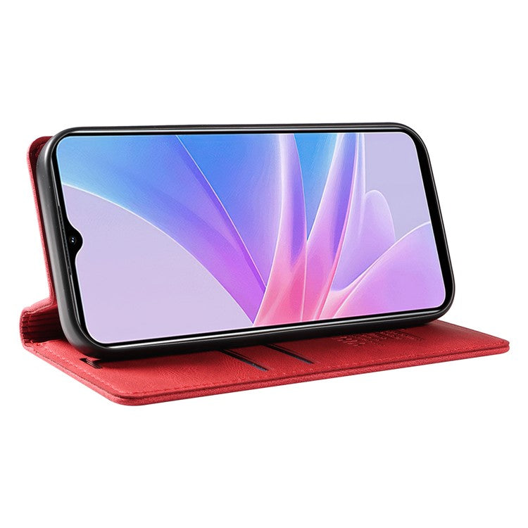 YIKATU YK-004 For Oppo A58 5G / A78 5G Skin-touch Leather Cover Flip Wallet Stand Phone Case - Red