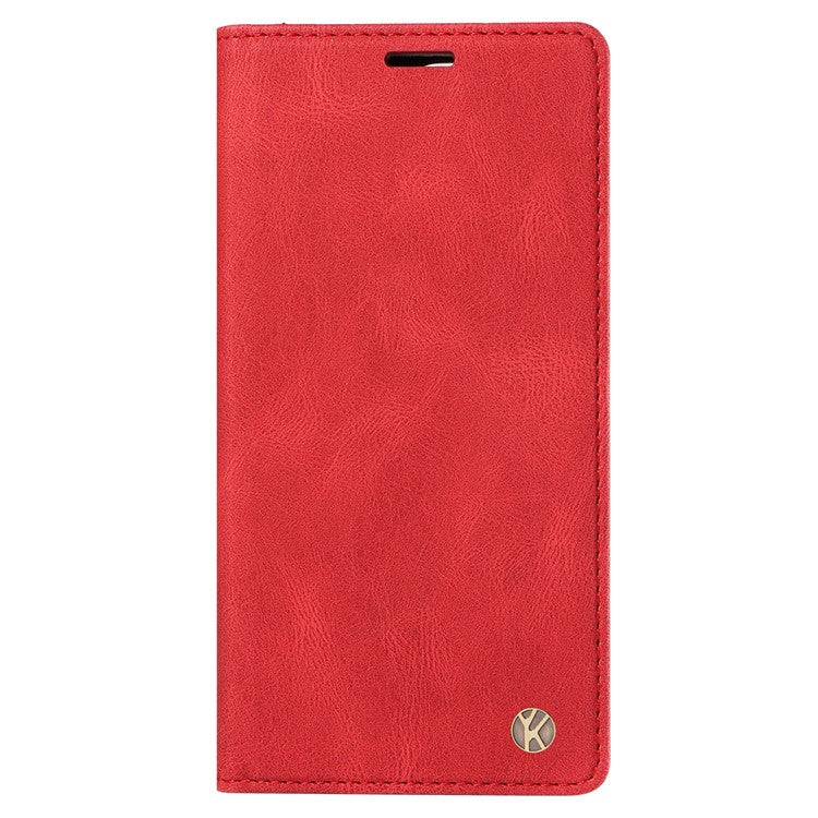 YIKATU YK-004 For Oppo A58 5G / A78 5G Skin-touch Leather Cover Flip Wallet Stand Phone Case - Red