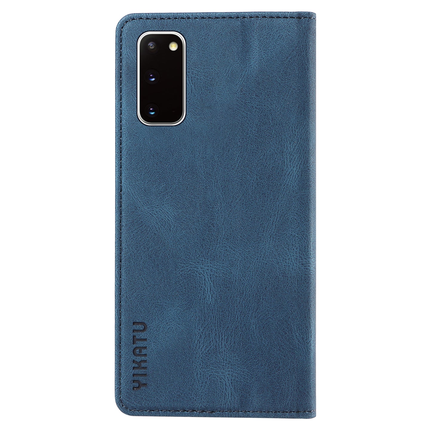 YIKATU YK-004 For Samsung Galaxy S20 FE / S20 FE 5G / S20 FE 2022 / S20 Lite Leather Cover Skin-touch Flip Wallet Stand Phone Case - Blue