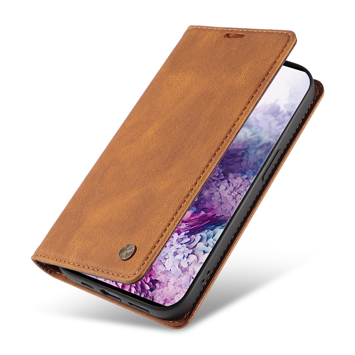 YIKATU YK-004 For Samsung Galaxy S20 FE / S20 FE 5G / S20 FE 2022 / S20 Lite Leather Cover Skin-touch Flip Wallet Stand Phone Case - Brown