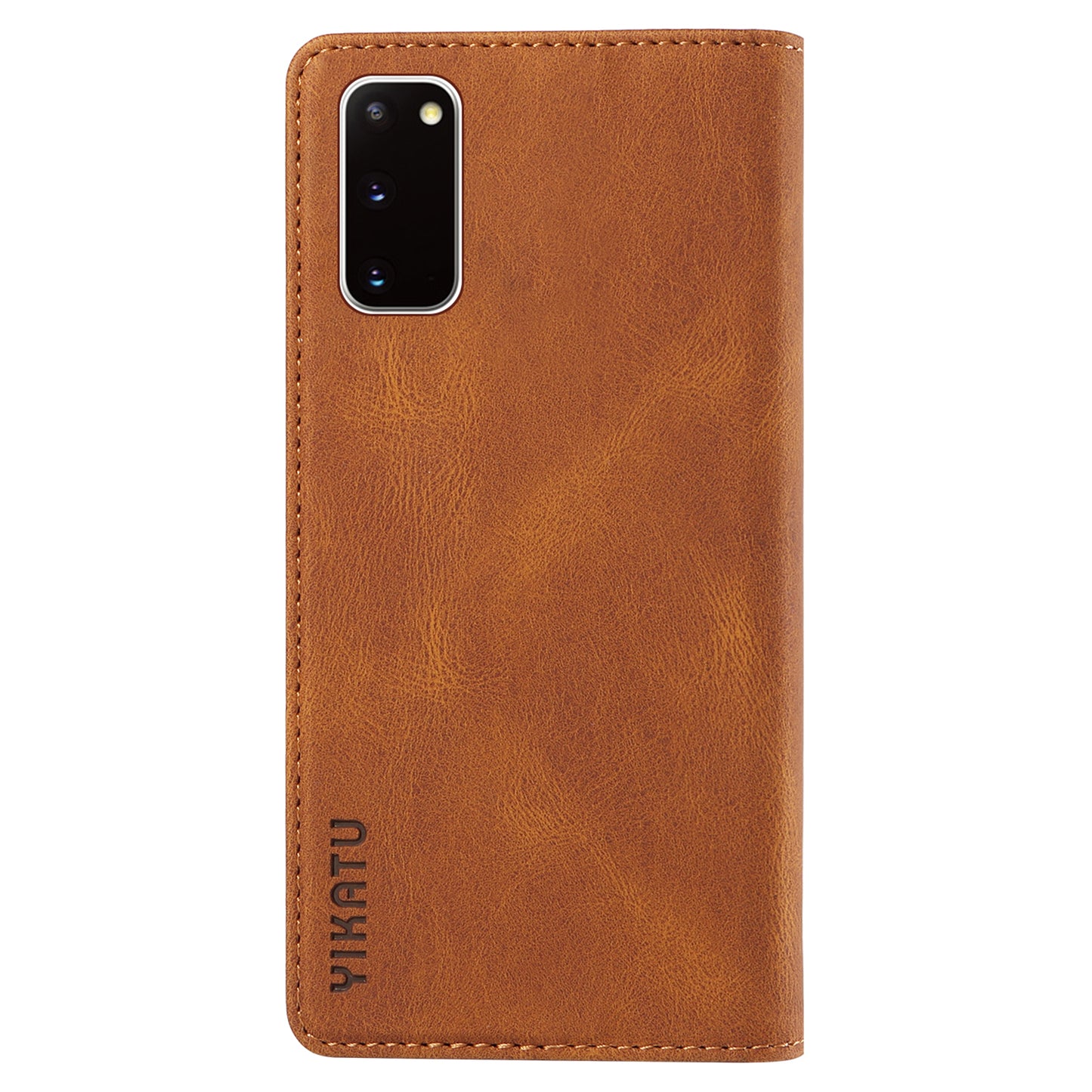 YIKATU YK-004 For Samsung Galaxy S20 FE / S20 FE 5G / S20 FE 2022 / S20 Lite Leather Cover Skin-touch Flip Wallet Stand Phone Case - Brown