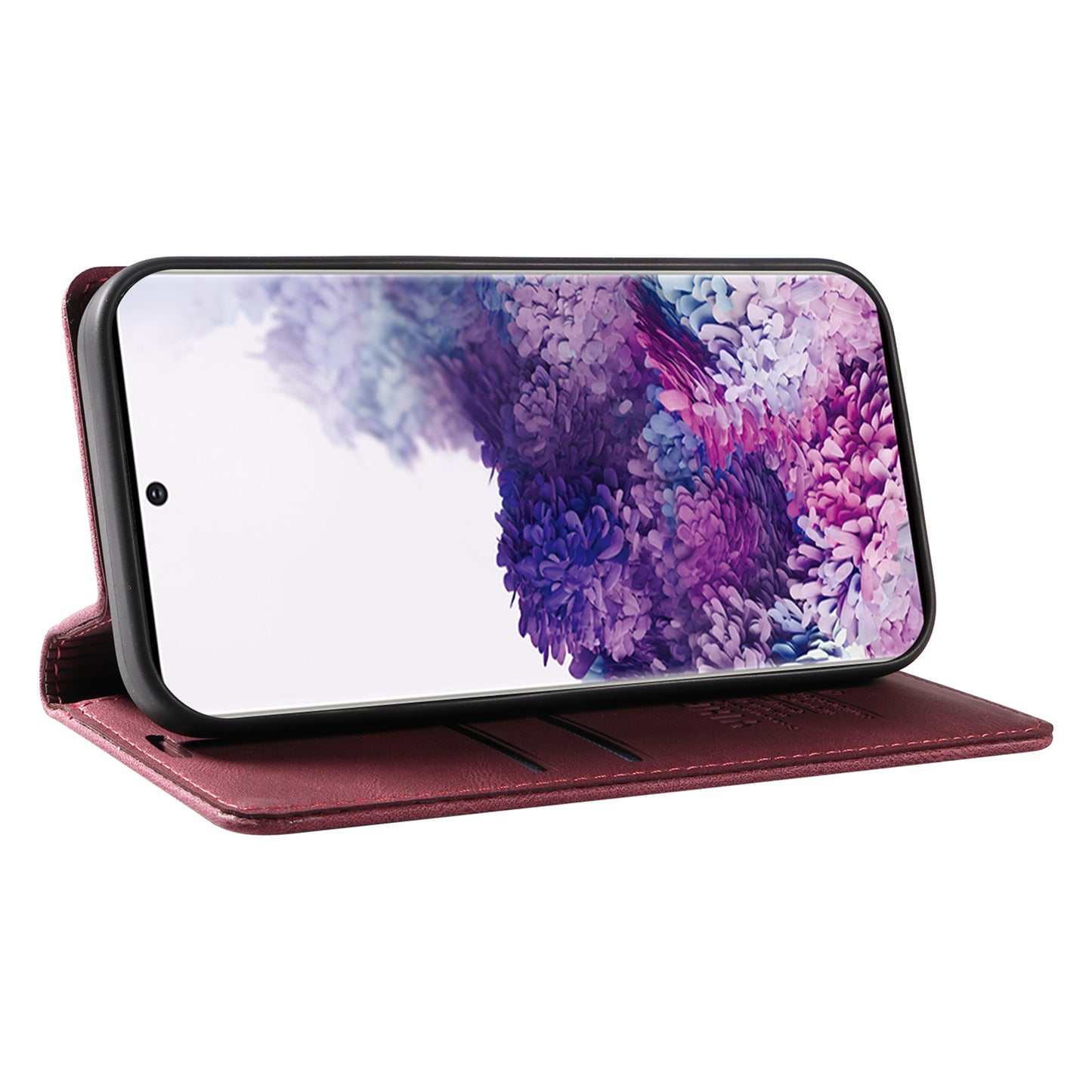 YIKATU YK-004 For Samsung Galaxy S20 FE / S20 FE 5G / S20 FE 2022 / S20 Lite Leather Cover Skin-touch Flip Wallet Stand Phone Case - Wine Red