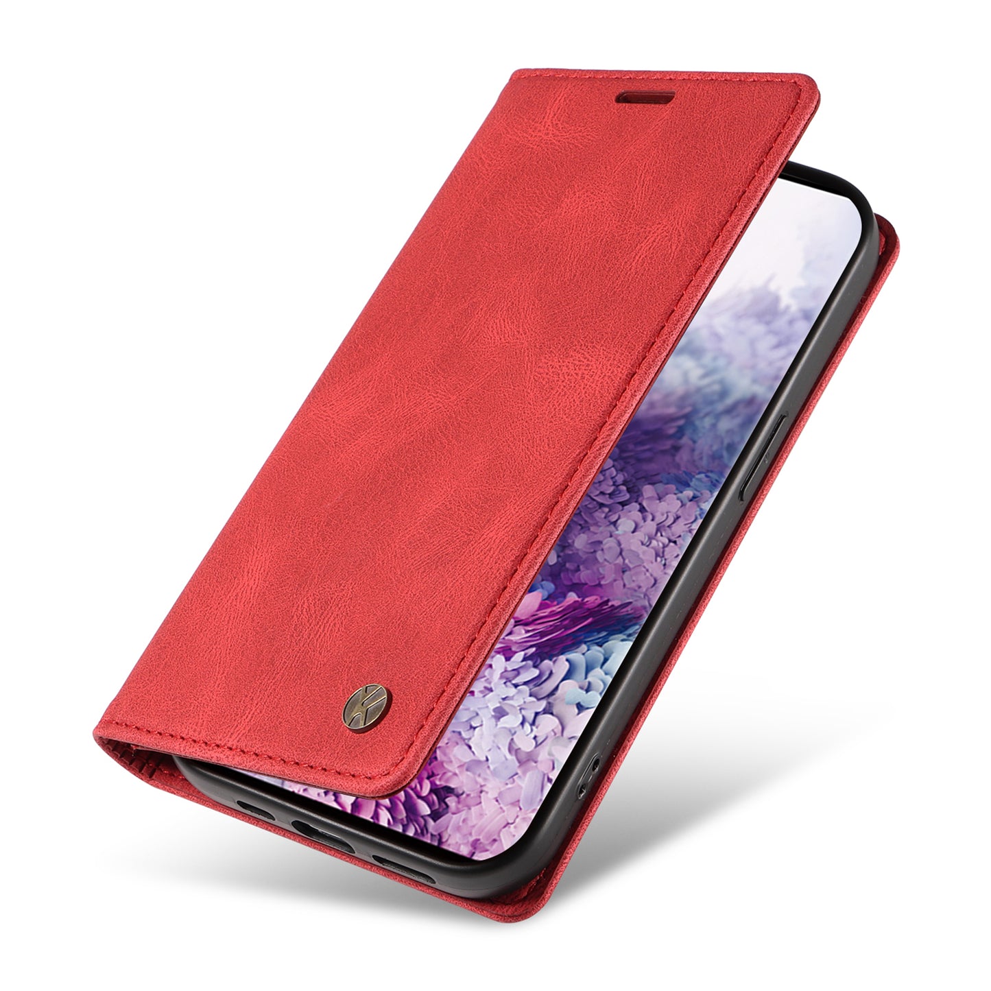 YIKATU YK-004 For Samsung Galaxy S20 FE / S20 FE 5G / S20 FE 2022 / S20 Lite Leather Cover Skin-touch Flip Wallet Stand Phone Case - Red