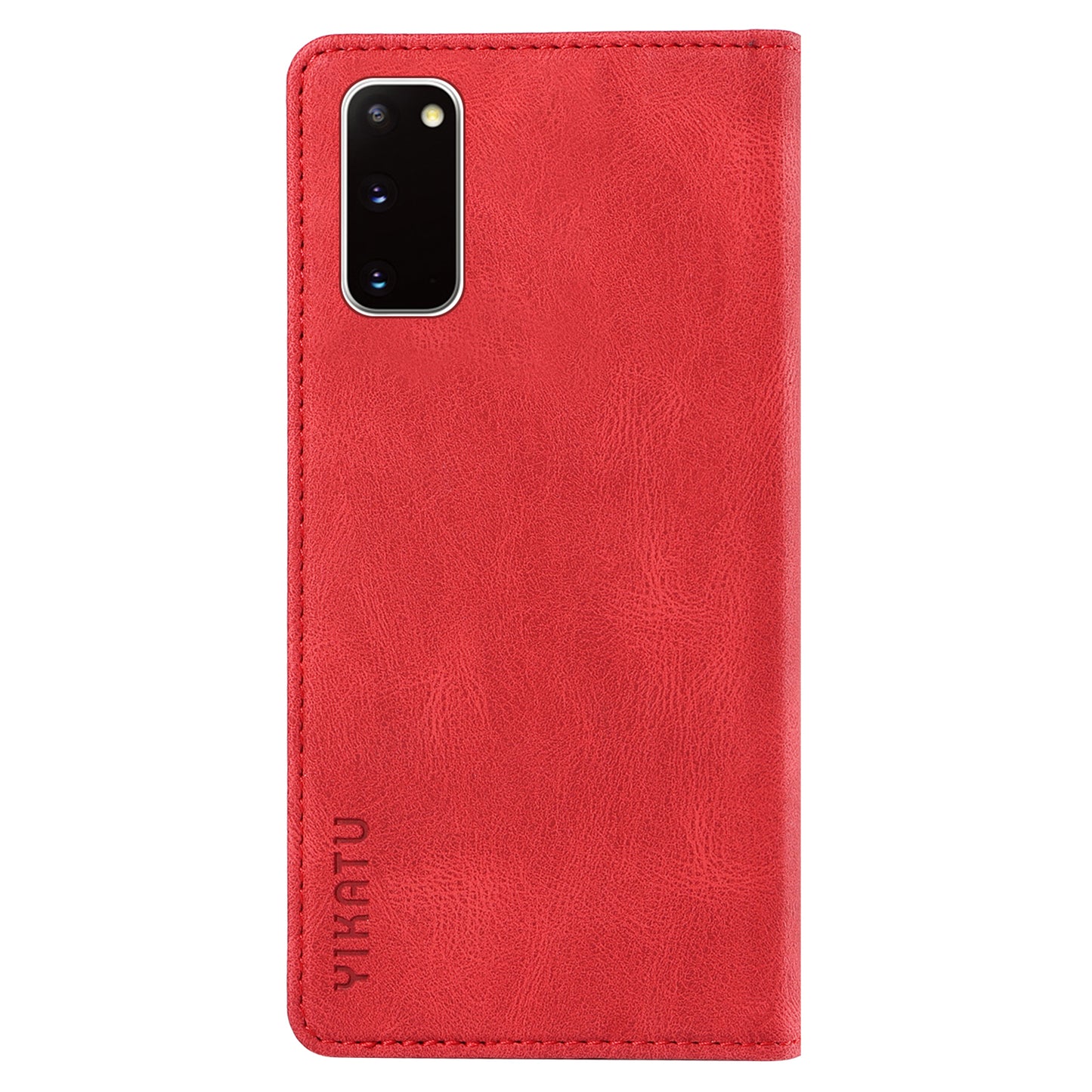 YIKATU YK-004 For Samsung Galaxy S20 FE / S20 FE 5G / S20 FE 2022 / S20 Lite Leather Cover Skin-touch Flip Wallet Stand Phone Case - Red