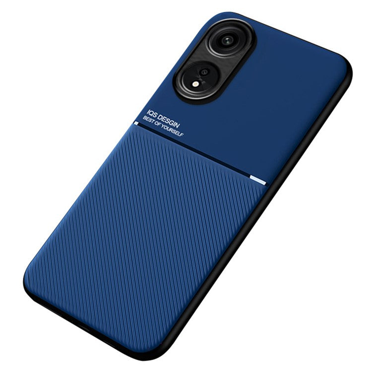 PU Leather+TPU Phone Case for Oppo A1 Pro 5G / Reno8 T 5G , Magnetic Car Mount Anti-drop Phone Cover - Blue