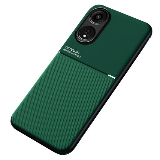 PU Leather+TPU Phone Case for Oppo A1 Pro 5G / Reno8 T 5G , Magnetic Car Mount Anti-drop Phone Cover - Green