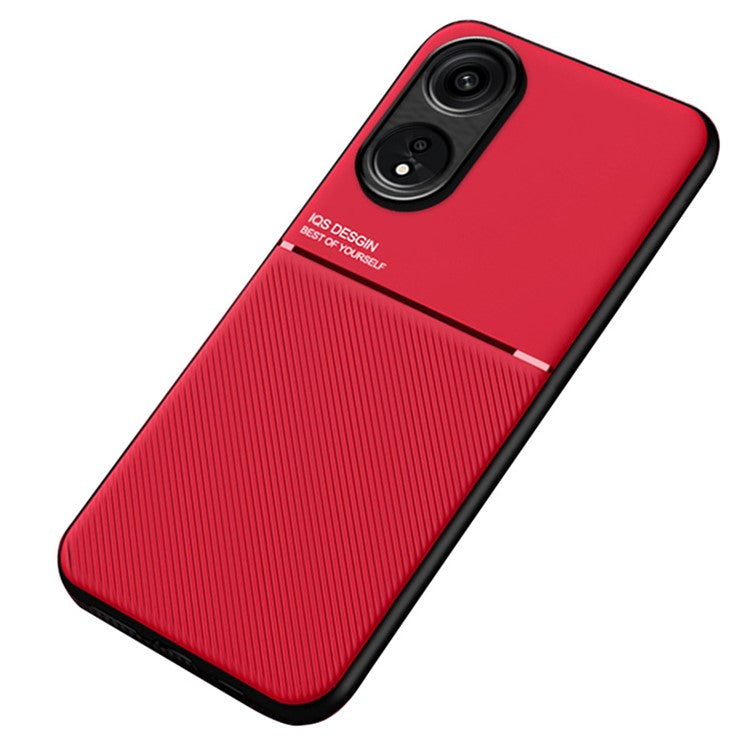 PU Leather+TPU Phone Case for Oppo A1 Pro 5G / Reno8 T 5G , Magnetic Car Mount Anti-drop Phone Cover - Red