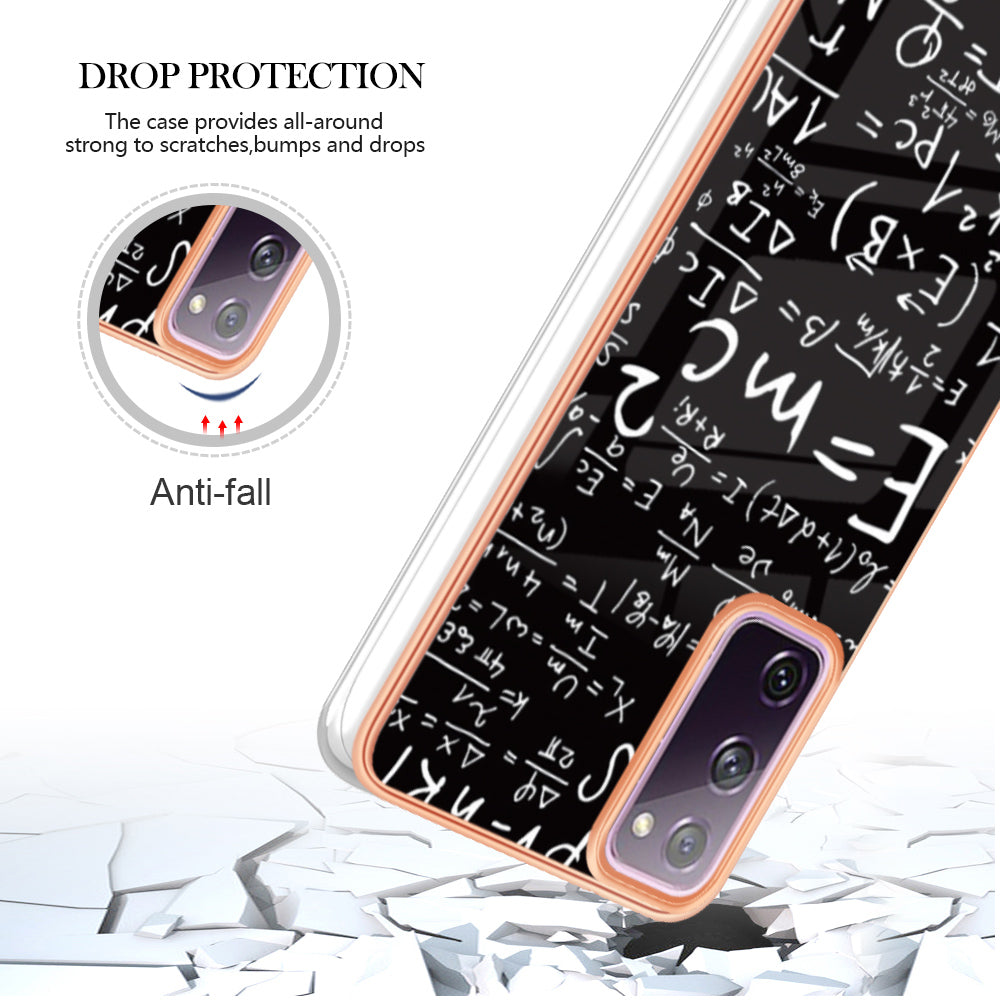 YB IMD Series-19 Style D For Samsung Galaxy S20 FE 5G / S20 FE / S20 FE 2022 / S20 Lite Phone Case 2.0mm TPU IMD Pattern Back Cover - Equation