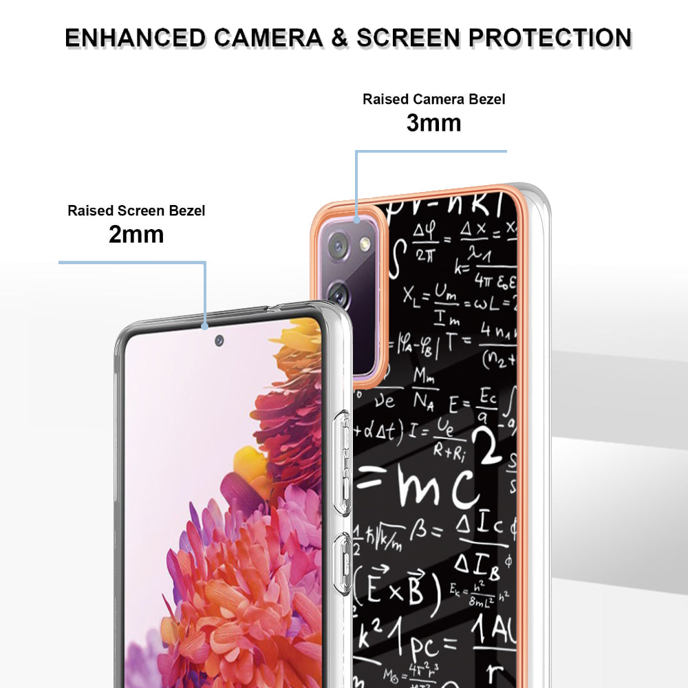 YB IMD Series-19 Style D For Samsung Galaxy S20 FE 5G / S20 FE / S20 FE 2022 / S20 Lite Phone Case 2.0mm TPU IMD Pattern Back Cover - Equation