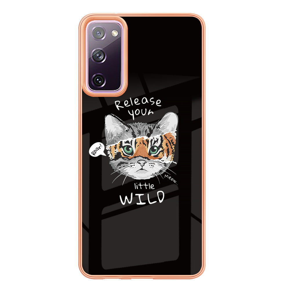 YB IMD Series-19 Style D For Samsung Galaxy S20 FE 5G / S20 FE / S20 FE 2022 / S20 Lite Phone Case 2.0mm TPU IMD Pattern Back Cover - Cat / Tiger