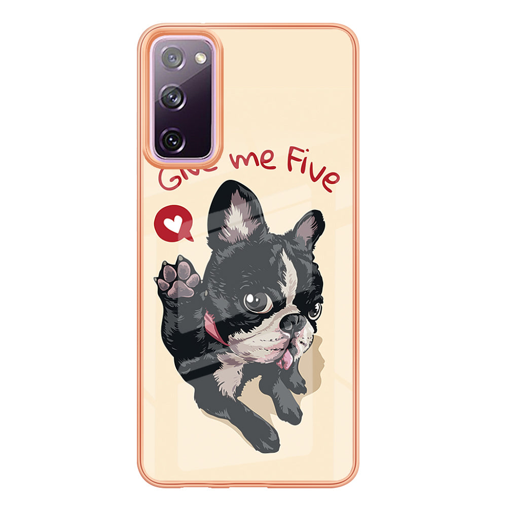 YB IMD Series-19 Style D For Samsung Galaxy S20 FE 5G / S20 FE / S20 FE 2022 / S20 Lite Phone Case 2.0mm TPU IMD Pattern Back Cover - Dog