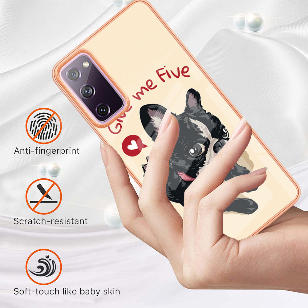 YB IMD Series-19 Style D For Samsung Galaxy S20 FE 5G / S20 FE / S20 FE 2022 / S20 Lite Phone Case 2.0mm TPU IMD Pattern Back Cover - Dog
