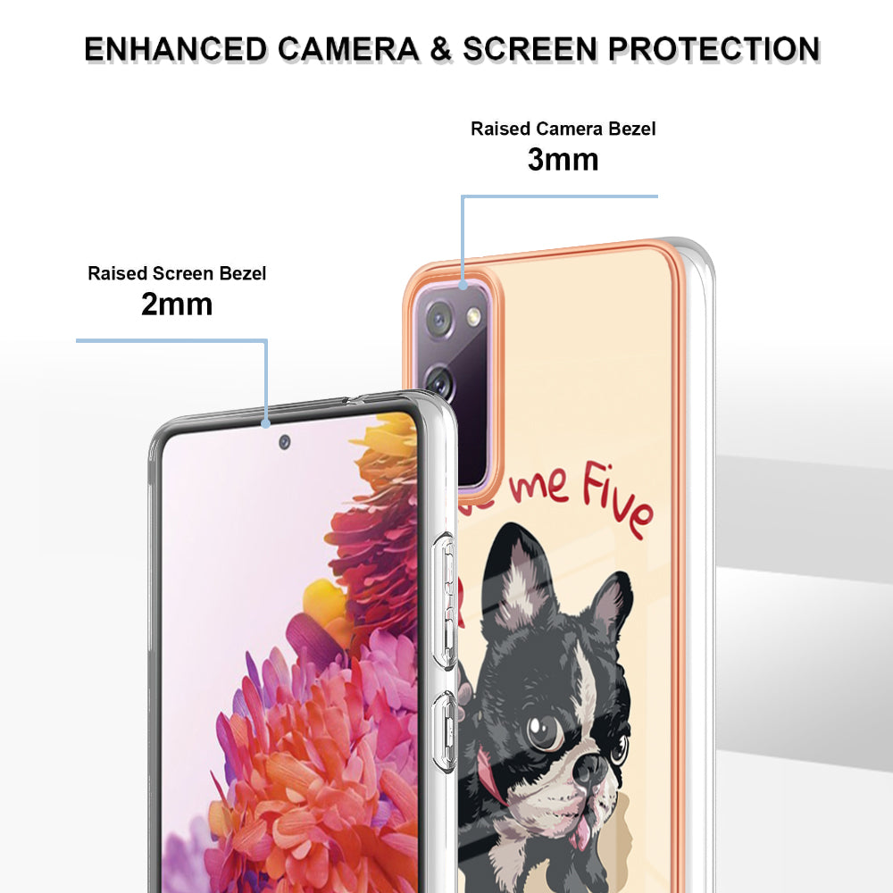 YB IMD Series-19 Style D For Samsung Galaxy S20 FE 5G / S20 FE / S20 FE 2022 / S20 Lite Phone Case 2.0mm TPU IMD Pattern Back Cover - Dog