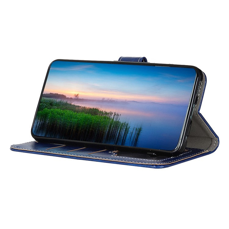 For OnePlus Nord CE3 5G Wallet Leather Phone Case Retro Crazy Horse Texture Stand Phone Cover - Blue