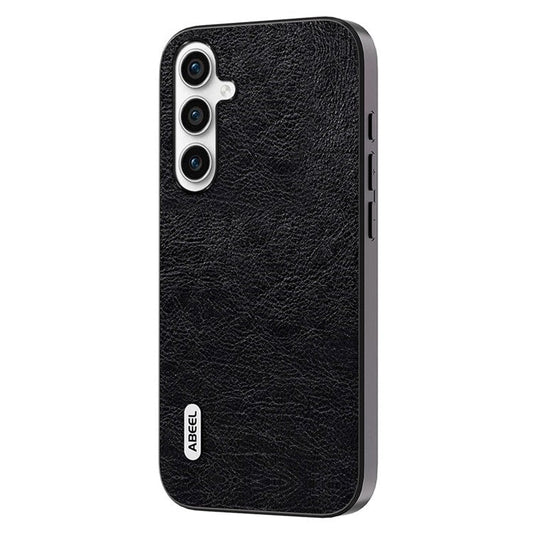 ABEEL Retro Phone Cover for Samsung Galaxy M54 5G / F54 5G Litchi Texture Leather Coated TPU+PC Case - Black