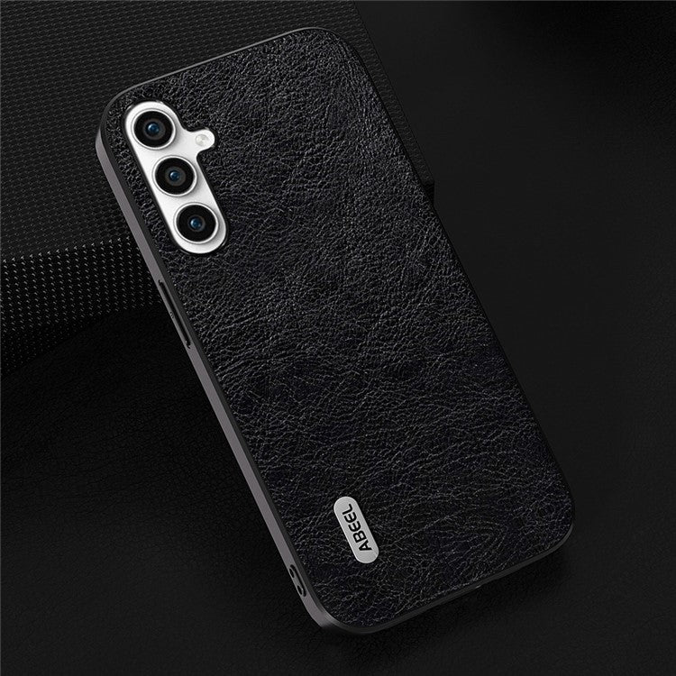 ABEEL Retro Phone Cover for Samsung Galaxy M54 5G / F54 5G Litchi Texture Leather Coated TPU+PC Case - Black