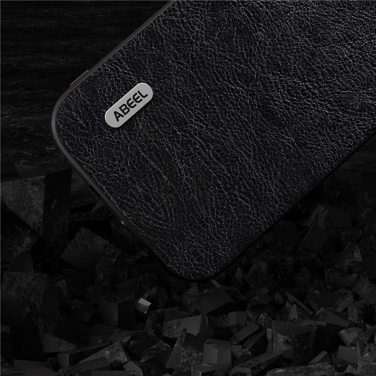ABEEL Retro Phone Cover for Samsung Galaxy M54 5G / F54 5G Litchi Texture Leather Coated TPU+PC Case - Black
