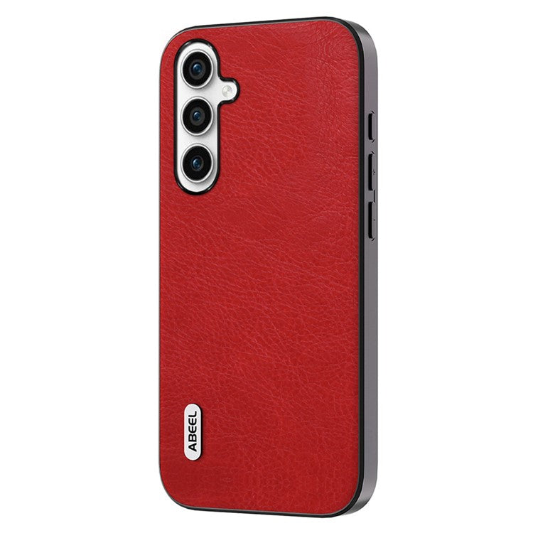 ABEEL Retro Phone Cover for Samsung Galaxy M54 5G / F54 5G Litchi Texture Leather Coated TPU+PC Case - Red