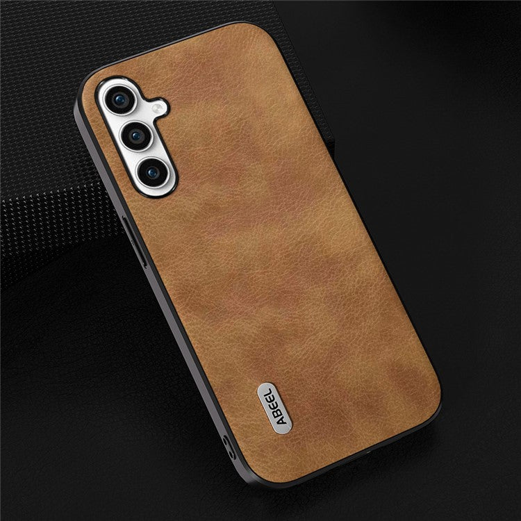 ABEEL Retro Phone Cover for Samsung Galaxy M54 5G / F54 5G Litchi Texture Leather Coated TPU+PC Case - Brown