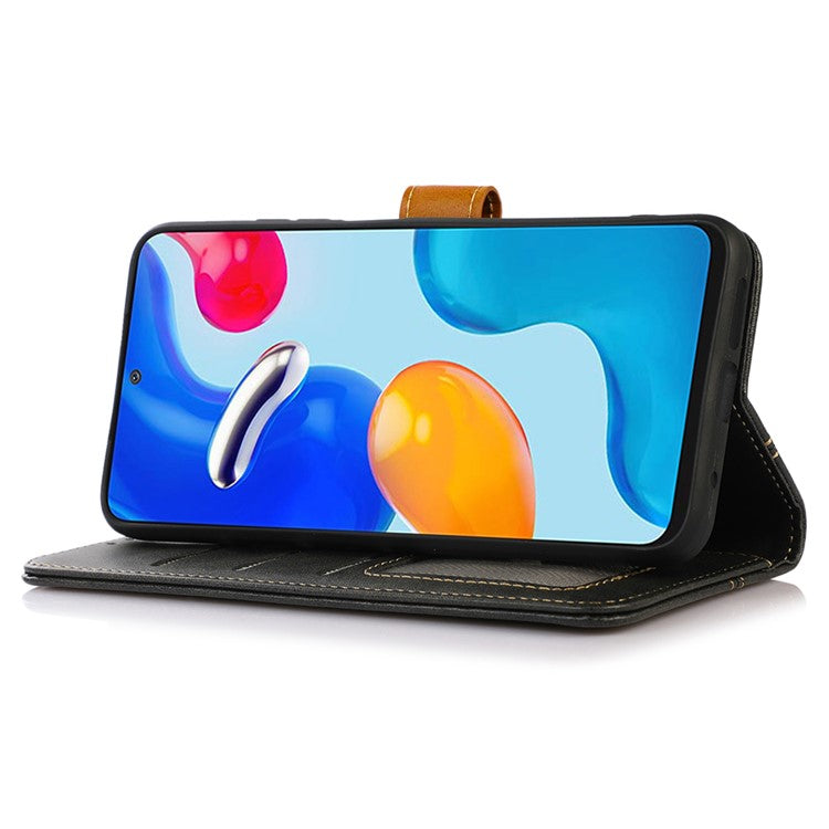 For OnePlus Nord CE3 5G Phone Case Stand Wallet Shockproof Calf Texture PU Leather Cover Shell - Black