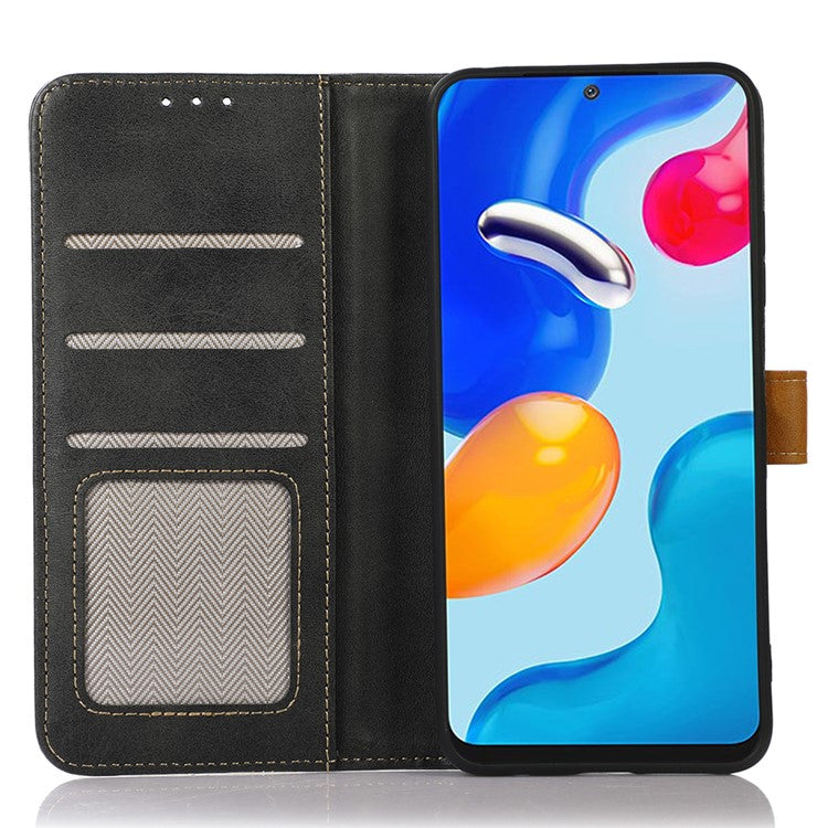 For OnePlus Nord CE3 5G Phone Case Stand Wallet Shockproof Calf Texture PU Leather Cover Shell - Black