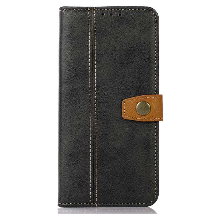 For OnePlus Nord CE3 5G Phone Case Stand Wallet Shockproof Calf Texture PU Leather Cover Shell - Black
