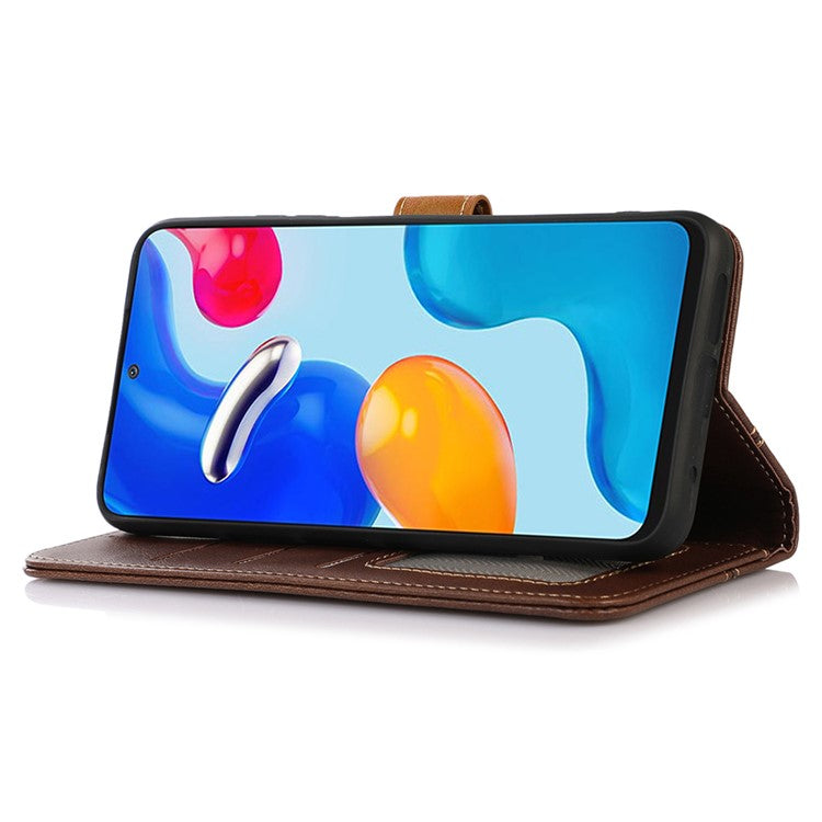 For OnePlus Nord CE3 5G Phone Case Stand Wallet Shockproof Calf Texture PU Leather Cover Shell - Coffee