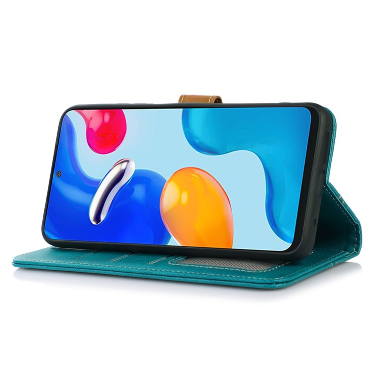 For OnePlus Nord CE3 5G Phone Case Stand Wallet Shockproof Calf Texture PU Leather Cover Shell - Light Green