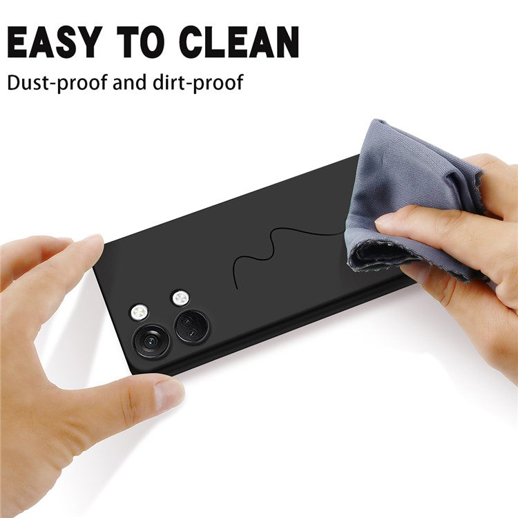 Liquid Silicone Phone Case for OnePlus Nord 3 5G / Ace 2V , Soft Lining Phone Protector Shockproof Cover with Strap - Black